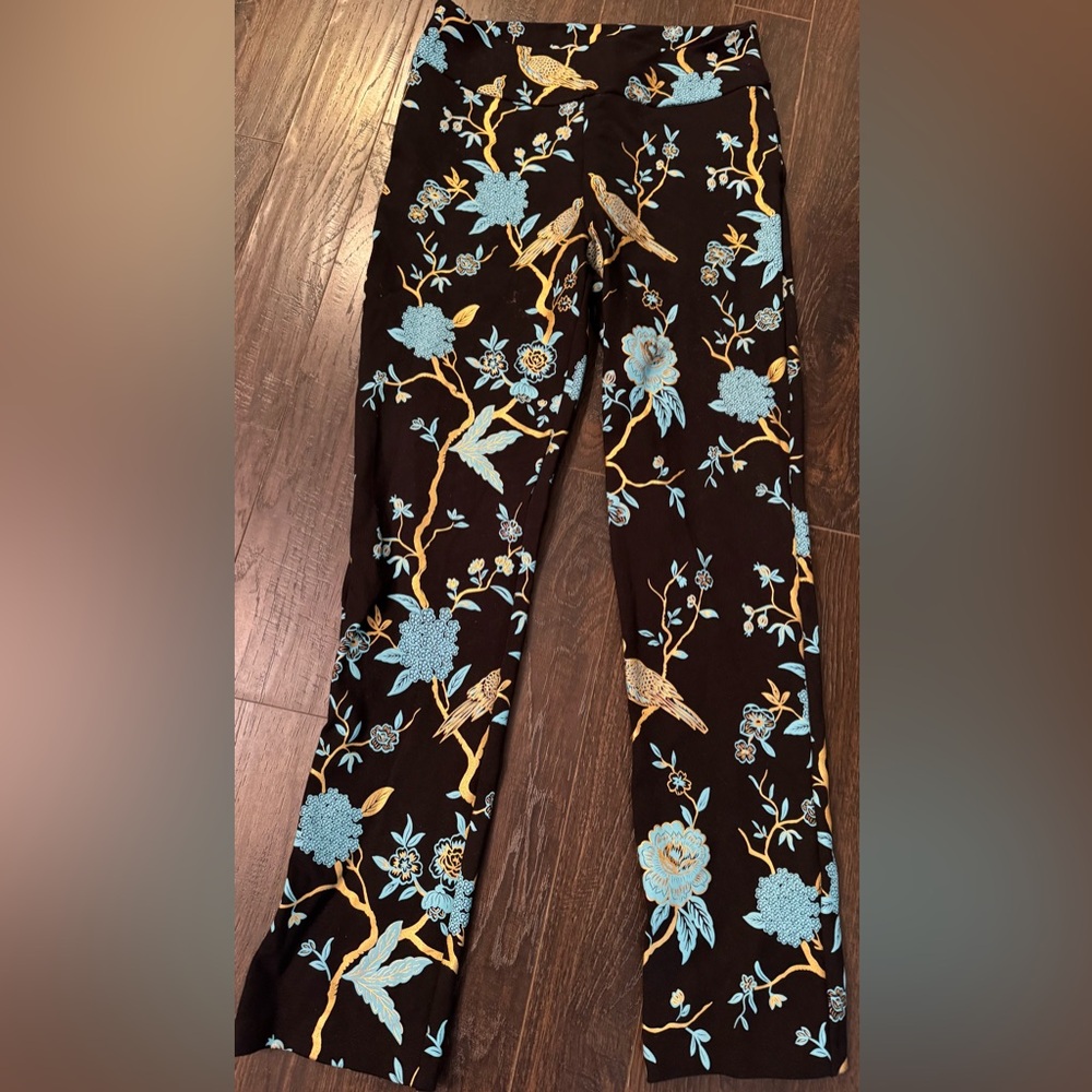 Soft Surroundings Black Floral Pants